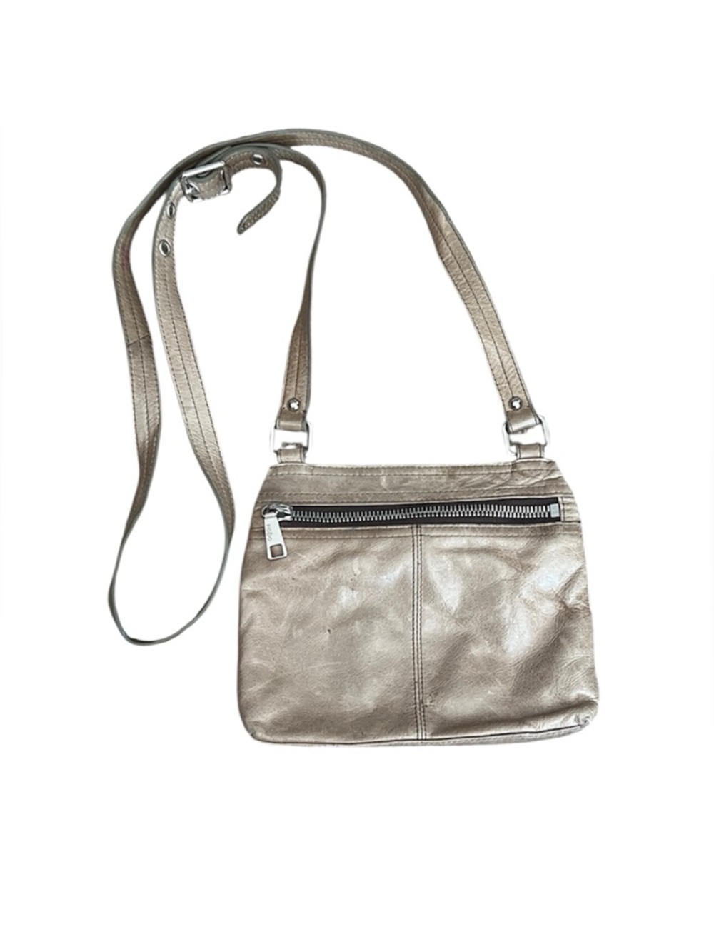 HOBO Taupe Leather Small Crossbody Bag